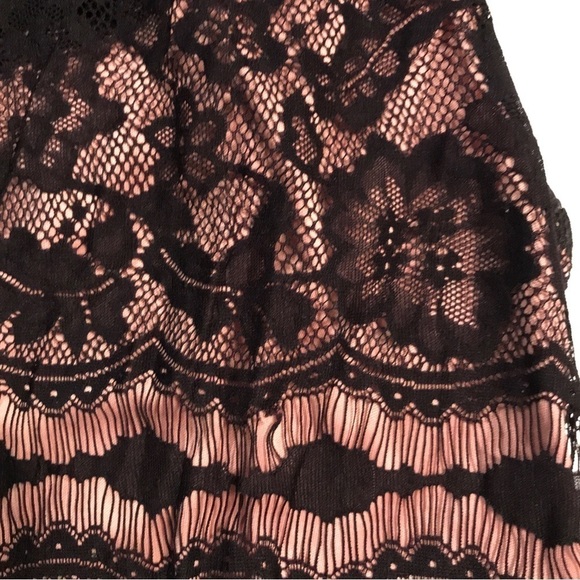 BeBop black lace overlay over salmon pink tulle dress Sleeveless Size Small - Picture 10 of 15